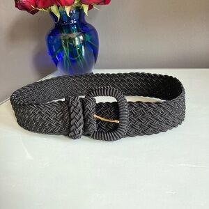 Vintage Liz Claiborne Black Woven Wide Belt